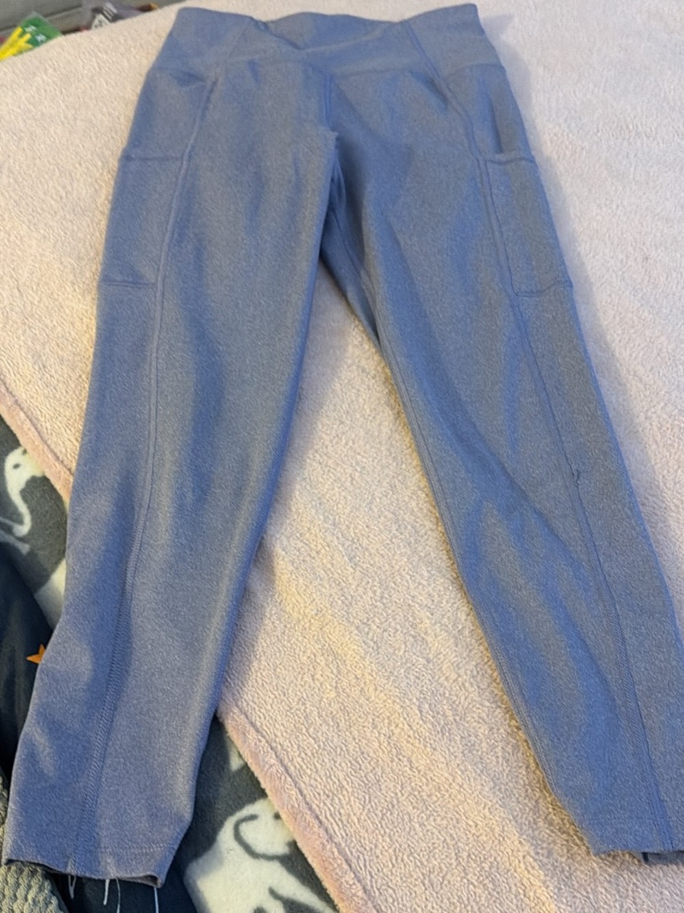 H&M Women's Blue High-Rise Leggings with Side Pockets